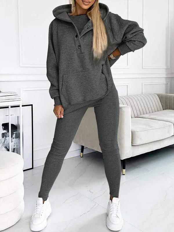 Casual and Comfortable Three-piece Sweatshirt Set