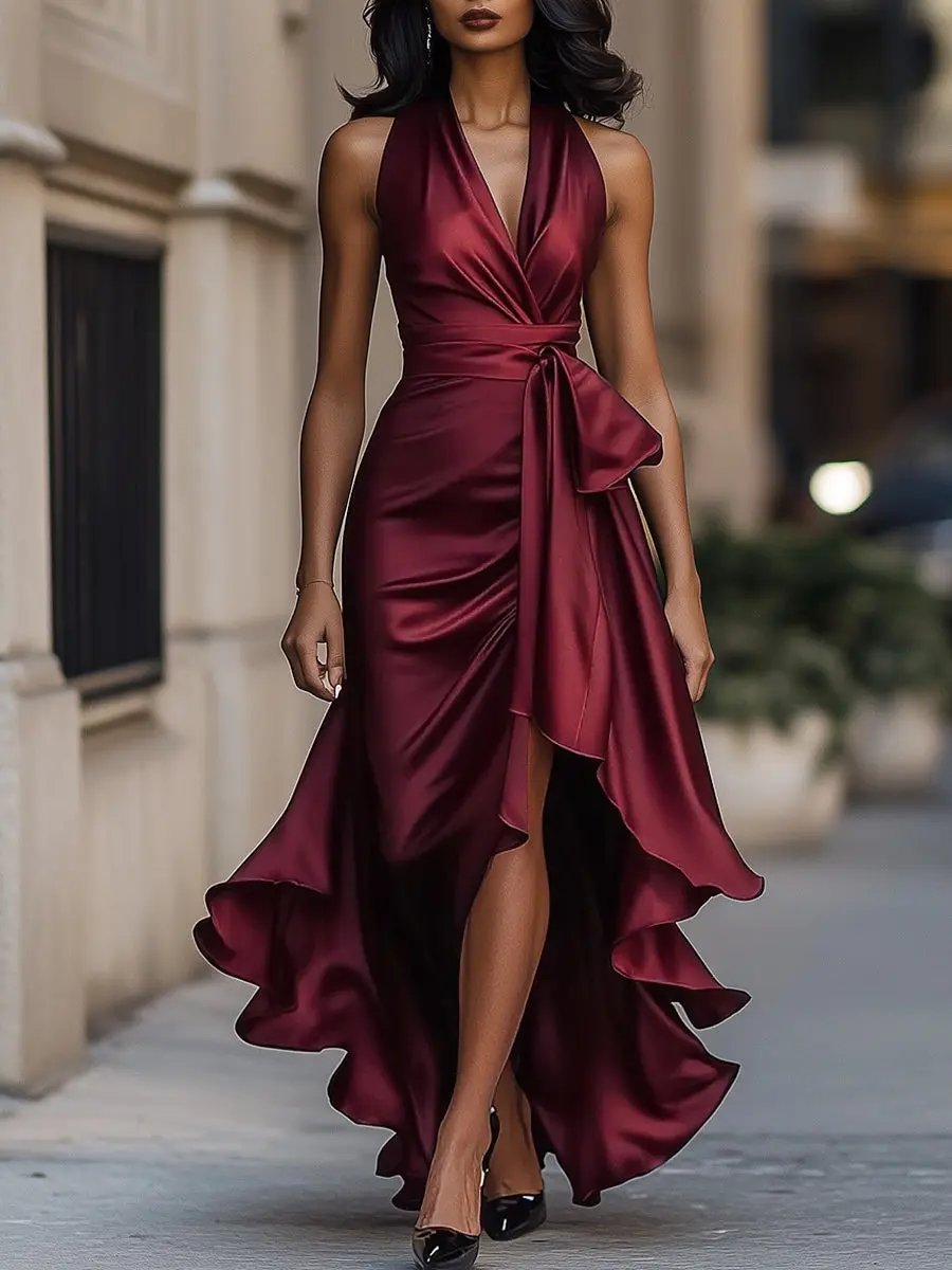 Sabrina Elegant Halterneck Maxi Dress