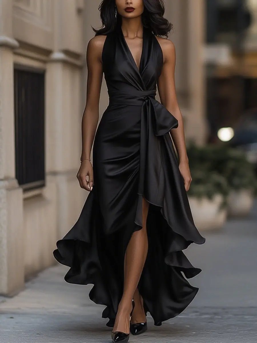 Sabrina Elegant Halterneck Maxi Dress