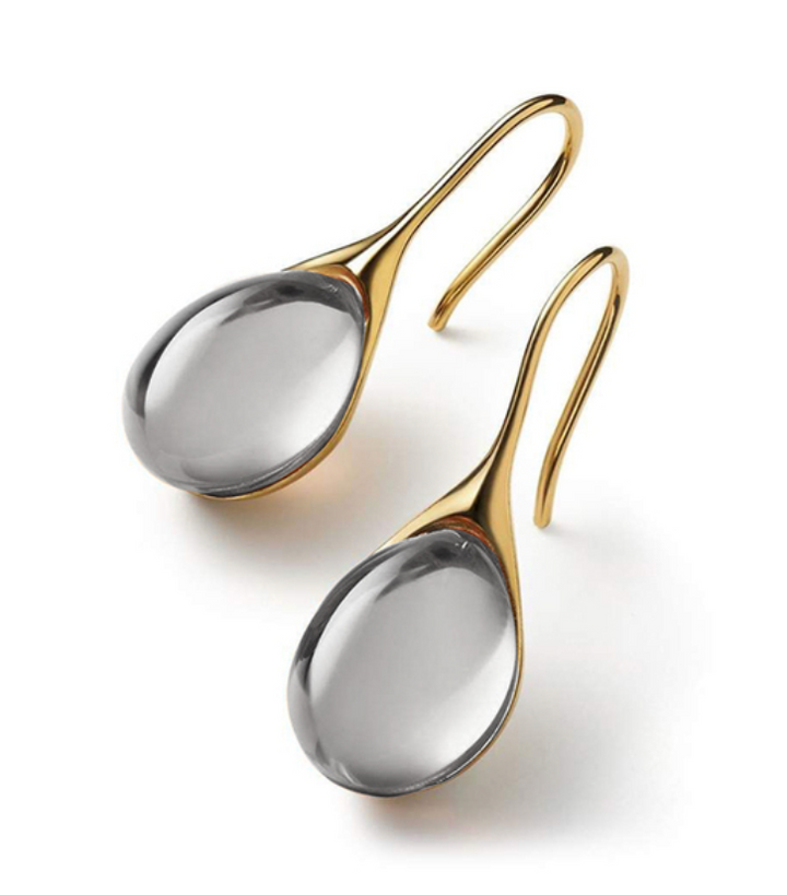 Elara - Golden Teardrop Earrings