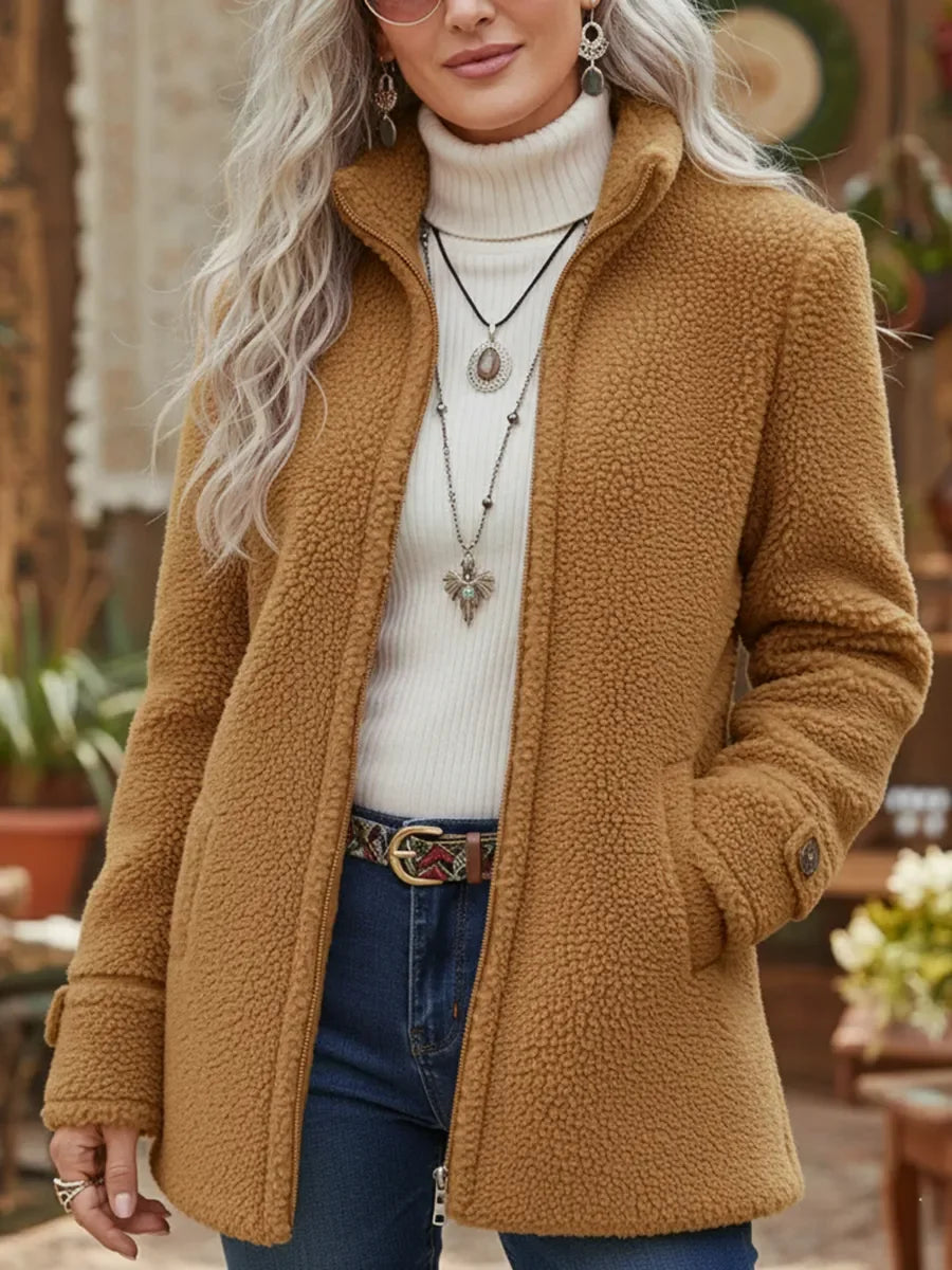 Yvana | Cozy Sherpa Full-Zip Fleece Jacket