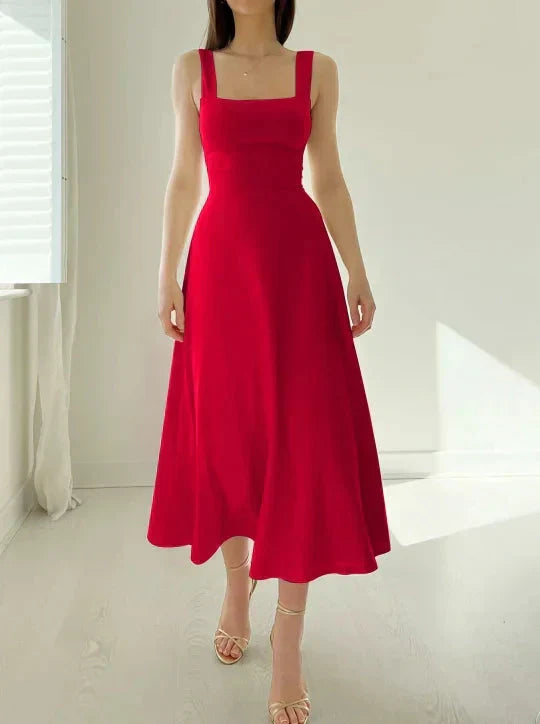 Celianne - Elegant Square Neck Dress