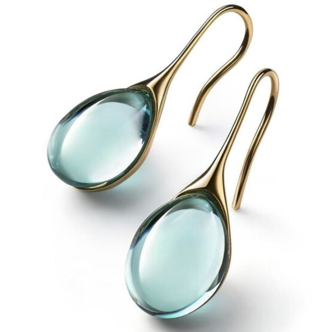 Elara - Golden Teardrop Earrings