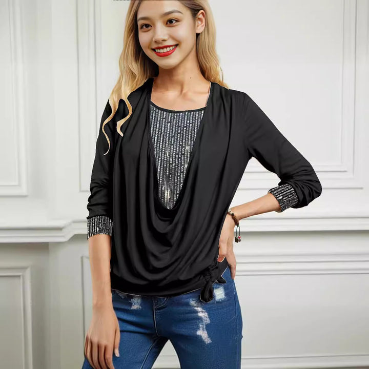 Noellia - Flowy Drape Long Sleeve