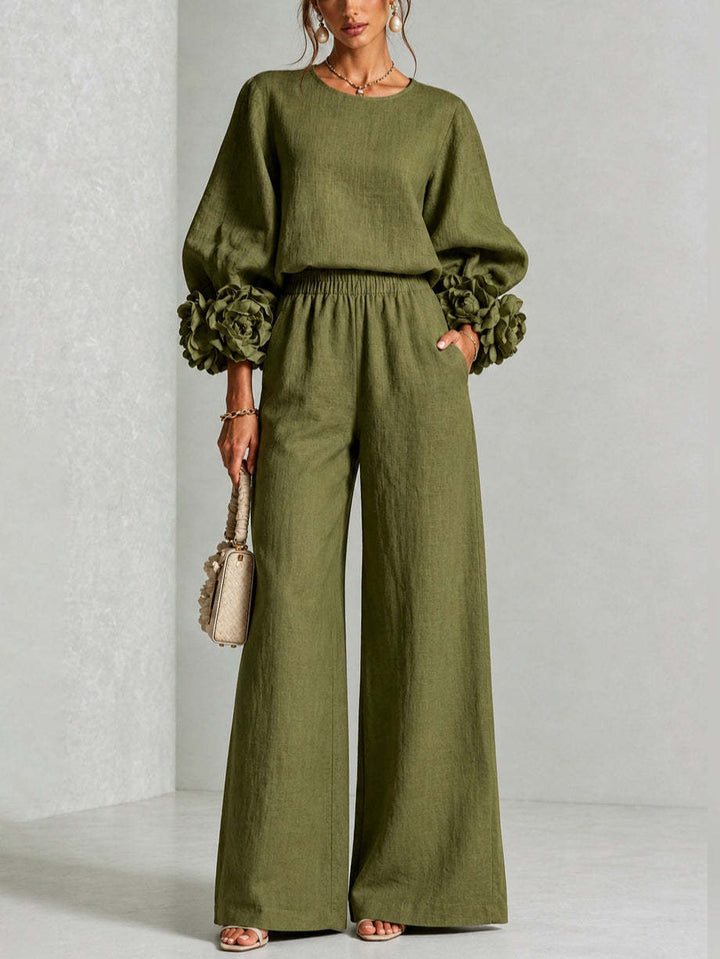 Rosalie | Floral-Cuff Two-Piece Set