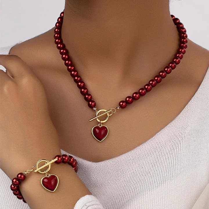 Sadie - Love Pearls Necklace/Bracelet Set
