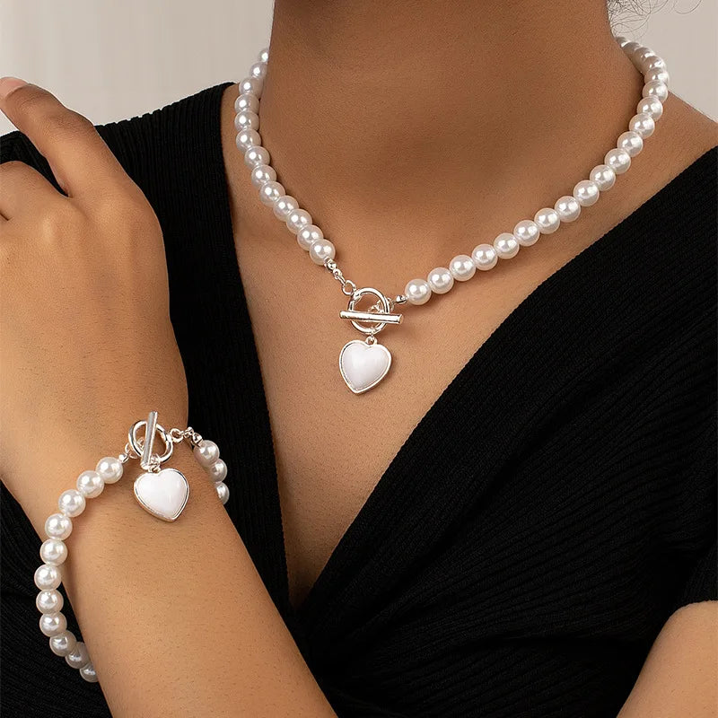 Sadie - Love Pearls Necklace/Bracelet Set
