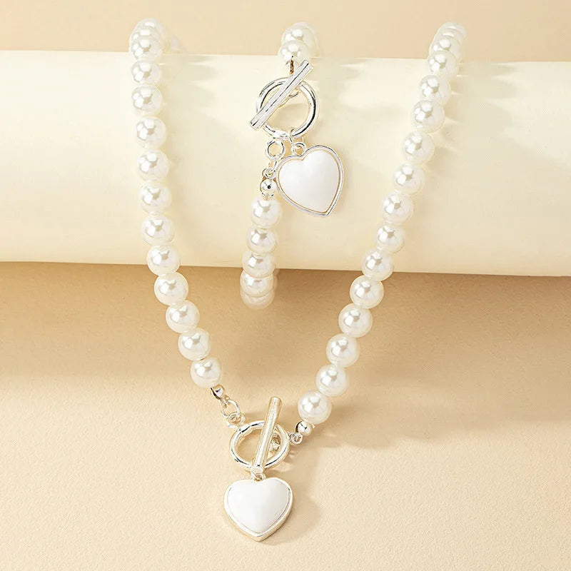 Sadie - Love Pearls Necklace/Bracelet Set
