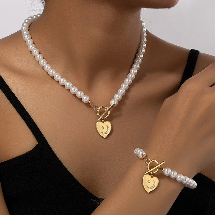 Sadie - Love Pearls Necklace/Bracelet Set