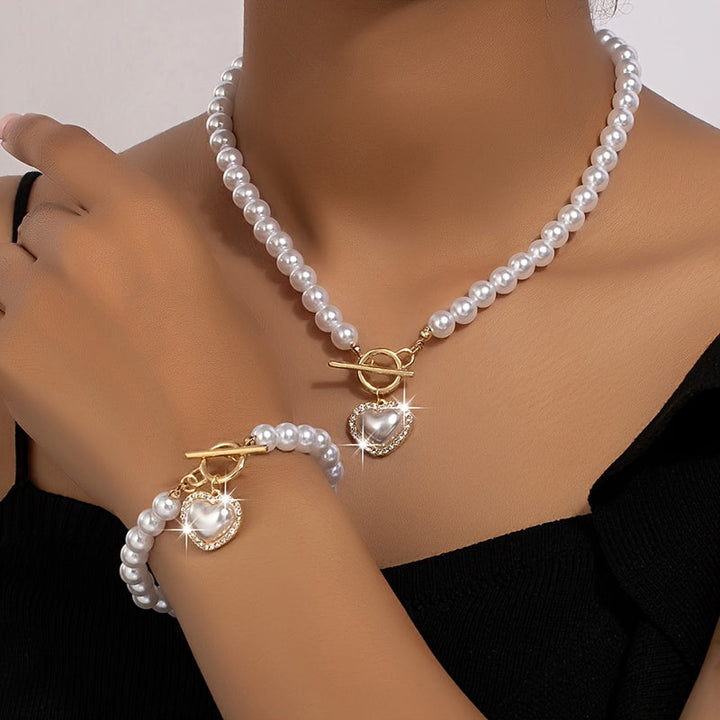 Sadie - Love Pearls Necklace/Bracelet Set