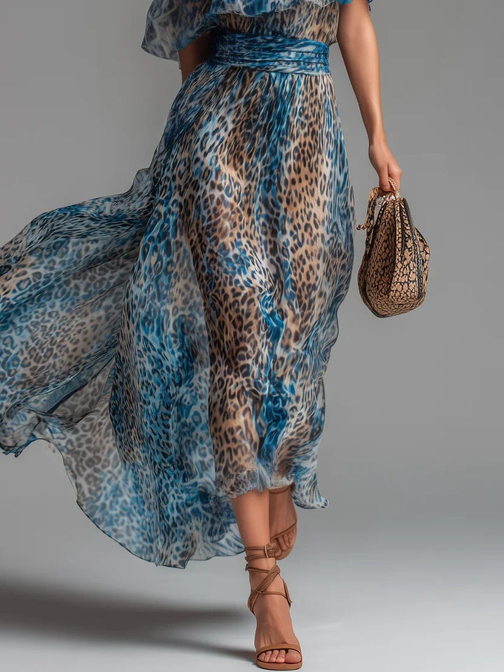Amara | One-Shoulder Leopard Print Maxi Dress