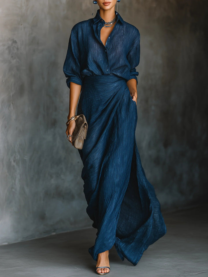 Valerie - Elegant shirt and long skirt set