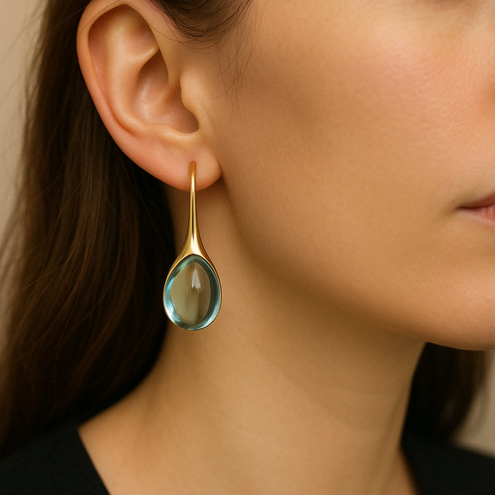 Elara - Golden Teardrop Earrings