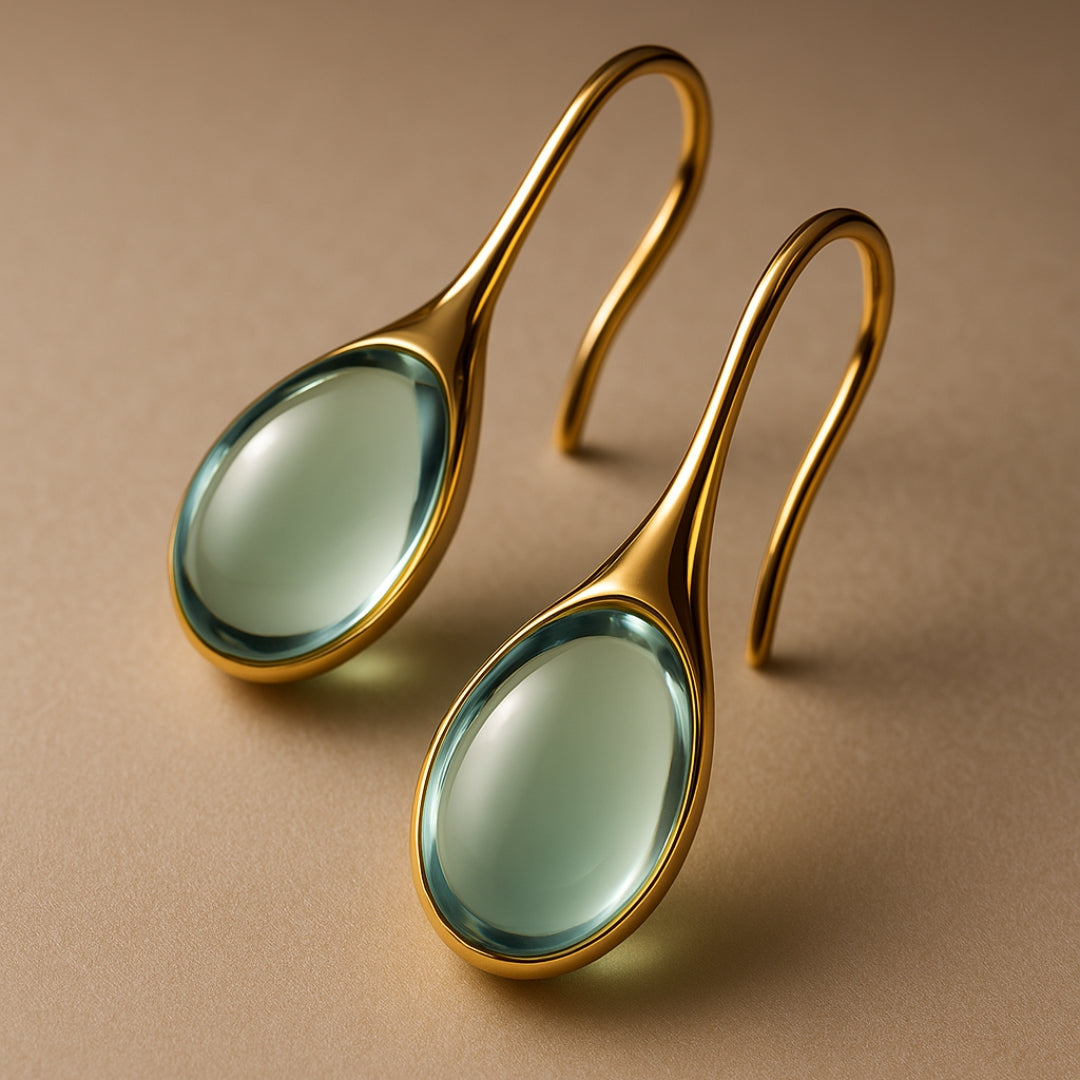 Elara - Golden Teardrop Earrings