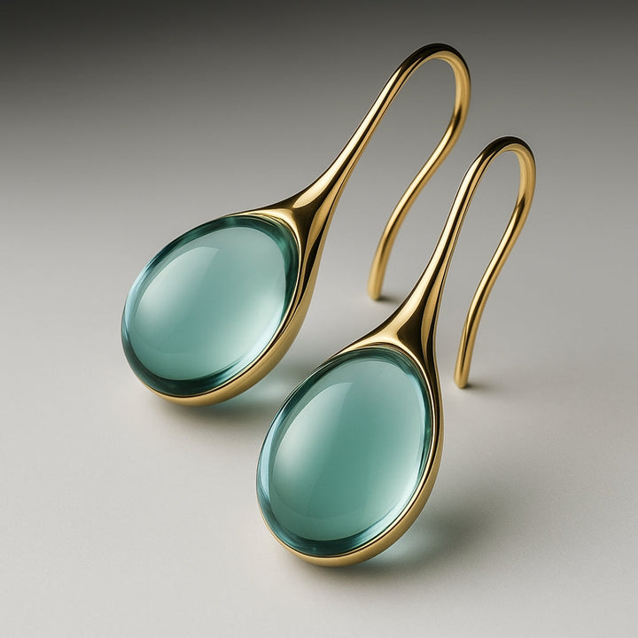 Elara - Golden Teardrop Earrings