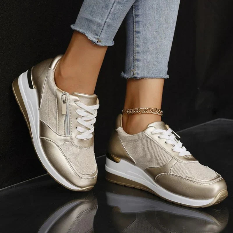 Camryn | Orthopedic Lace-Up Sneakers with Side Zip